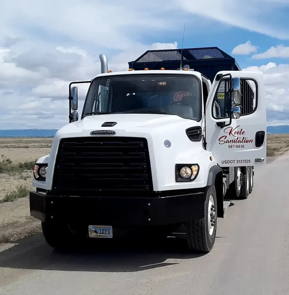 Roll off dumpster truck for trash services in Lovell, WY